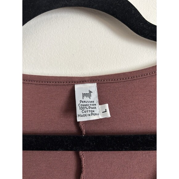 Peruvian Connection LARGE Maxi Long Length Dress V Neck Stretchy Boho‎ Brown - Picture 3 of 6